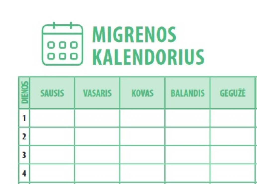 Galvos skausmo kalendorius